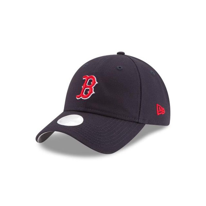 MLB Boston Red Sox Womens Waxed Canvas 9Twenty Adjustable (LUJ5339) - Blue New Era Caps